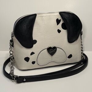 Betsey Johnson Dalmatian Dog Face Cross Body Bag